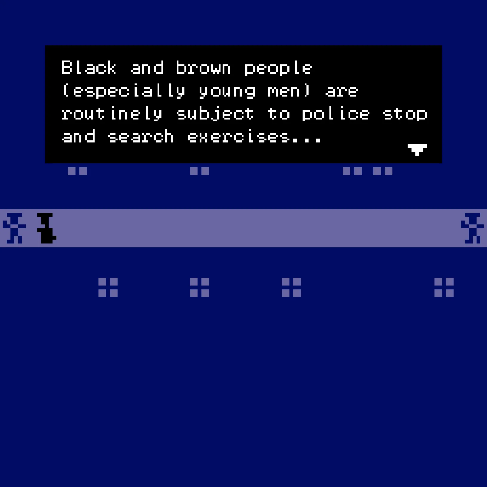 Game still, 8 bit style game race scene